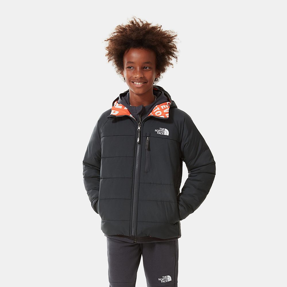 The North Face Jackets Boys Australia - The North Face Printed Reversible Perrito Grey / Red Orange